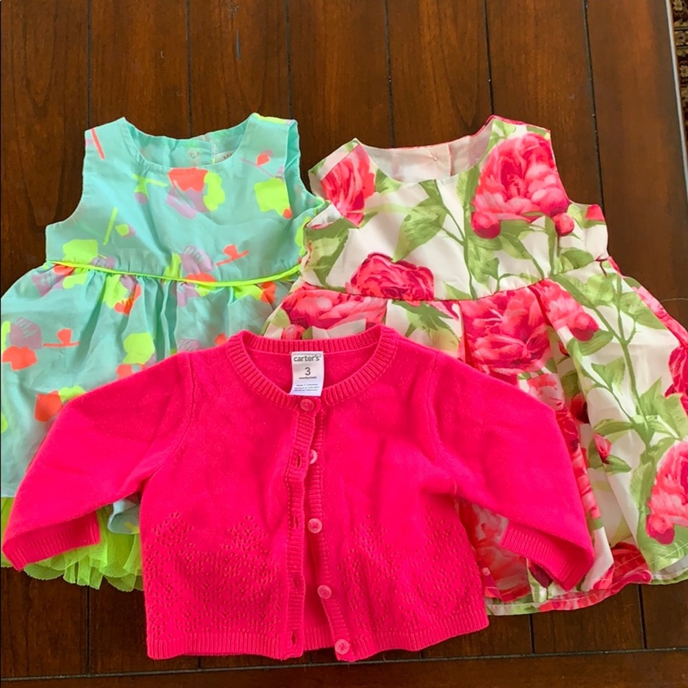 **Sold on Mercari** Infant dresses and cardigan